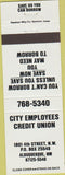 Matchbook Cover - City Employees Credit Union Albuquerque NM white