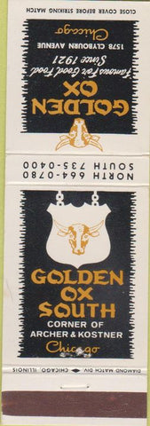 Matchbook Cover - Golden Ox Chicago IL