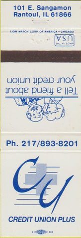 Matchbook Cover - Credit Union Plus Rantoul IL
