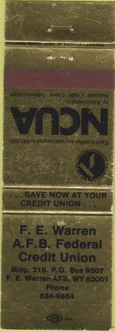 Matchbook Cover - FE Warren Air Force Base Credit Union WY