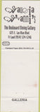 Matchbook Cover - Galleria G'Vanni's Fort Lauderdale FL
