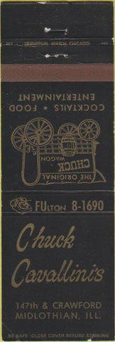 Matchbook Cover - Chuck Cavallini's Midlothian IL