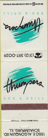 Matchbook Cover - Thumpers Bar Grill Schaumburg IL