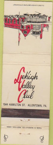 Matchbook Cover - Lehigh Valley Club Allentown PA WEAR