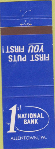Matchbook Cover - 1st National Bank Allentown PA