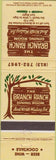 Matchbook Cover - Branch Ranch Dining Room Plant City FL