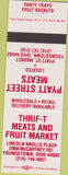 Matchbook Cover - Thrift Meats Fruit Market Youngstown OH