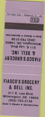 Matchbook Cover - Fiasco's Grocery Wilmington DE