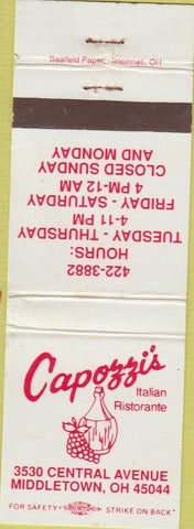 Matchbook Cover - Capozzi's Italian Restaurant Middletown OH