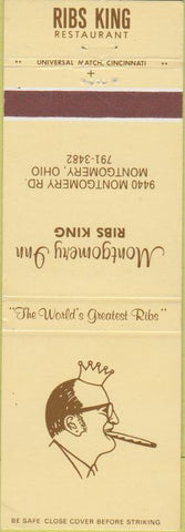Matchbook Cover - Ribs King Restaurant Montgomery OH