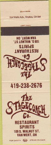 Matchbook Cover - The Stagecoach Van Wert OH