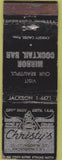 Matchbook Cover - Christy's Providence RI Italian food WORN