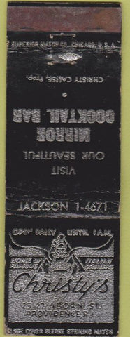 Matchbook Cover - Christy's Providence RI Italian food WORN