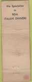 Matchbook Cover - Christy's Providence RI Italian food WORN