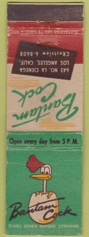 Matchbook Cover - Bantam Cock Los Angeles CA WEAR
