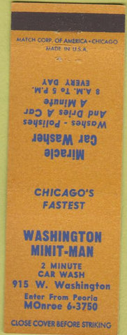 Matchbook Cover - Washington Minit Man Car Wash Chicago IL