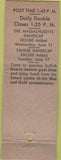 Matchbook Cover - Suffolk Downs Horse Racing Boston MA