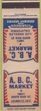 Matchbook Cover - ABC Market Los Angeles CA
