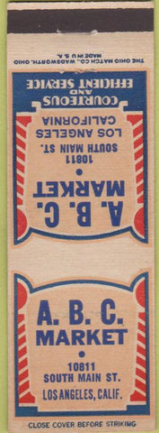 Matchbook Cover - ABC Market Los Angeles CA