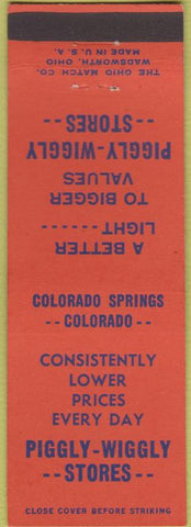 Matchbook Cover - Piggy Wiggly Grocery Store Colorado Springs CO