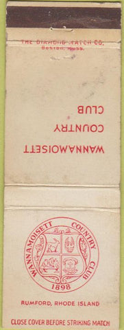 Matchbook Cover - Wannamoisett Country Club Rumford RI WORN