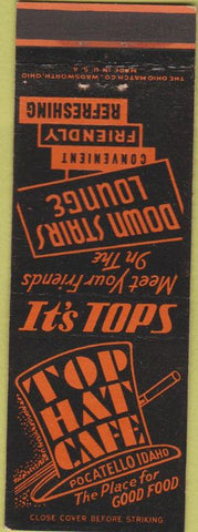 Matchbook Cover - Top Hat Cafe Pocatello ID