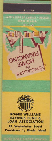 Matchbook Cover - Federal Home Loans Providence RI
