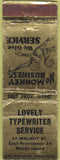 Matchbook Cover - Loverly Typewriter Service East Providence RI WEAR
