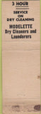 Matchbook Cover - Modelette Cleaners Minneapolis WEAR CREASE