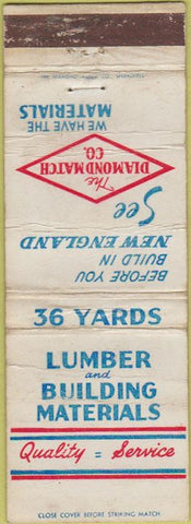 Matchbook Cover - Diamond Match Co Lumber New England POOR