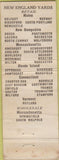 Matchbook Cover - Diamond Match Co Lumber New England POOR