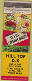 Matchbook Cover - Hill Top DX Oil Gas Lapel IN WEAR