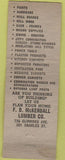 Matchbook Cover - FD McKendall Lumber Providence RI