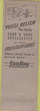 Matchbook Cover - Sun Ray Drug Co Soda Fountain