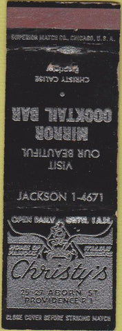 Matchbook Cover - Christy's Providence RI Italian food WORN