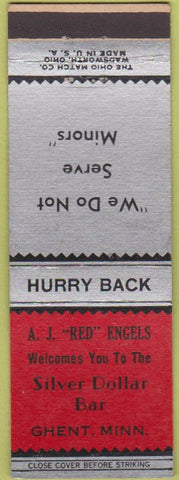 Matchbook Cover - Silver Dollar Bar Ghent MN