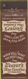 Matchbook Cover - Weaver's Fine Candy Pittsburgh PA