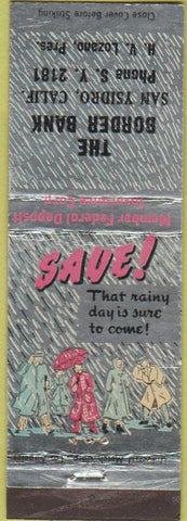 Matchbook Cover - Border Bank San Ysidro CA