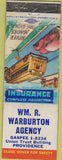 Matchbook Cover - WM R Warburton Agency Providence RI WORN