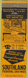 Matchbook Cover - Southland Federal Savings Bank Beverly Hills CA WEAR