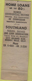 Matchbook Cover - Southland Federal Savings Bank Beverly Hills CA WEAR