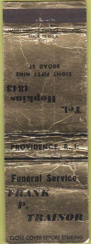 Matchbook Cover - Frank P Trainor Funeral Home Providence RI WORN