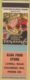 Matchbook Cover - Elba Food Store Columbus WI