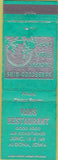 Matchbook Cover - Vans Restaurant Algona IA WEAR BBQ