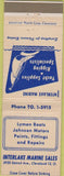 Matchbook Cover - Interlake Marine Cleveland OH Lyman Boats Johnson motors