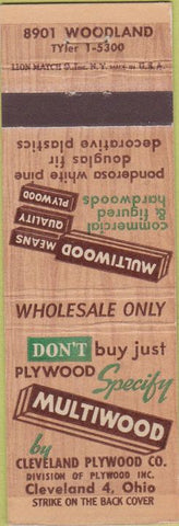Matchbook Cover - Multiwood Plywood wood Cleveland OH
