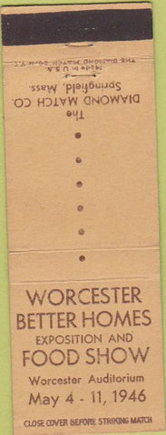 Matchbook Cover - Worcester Better Homes Food Show Springfield MA 1946
