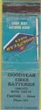 Matchbook Cover - Goodyear Tires Fairfield IA WORN