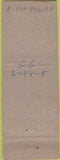 Matchbook Cover - Benny's Musical Bar Philadelphia PA Advance pinup