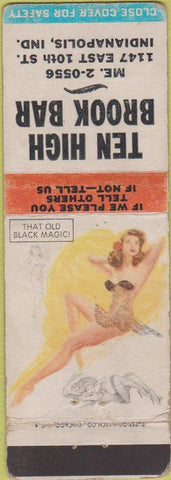 Matchbook Cover - Ten High Brook Bar Indianapolis IN pinup